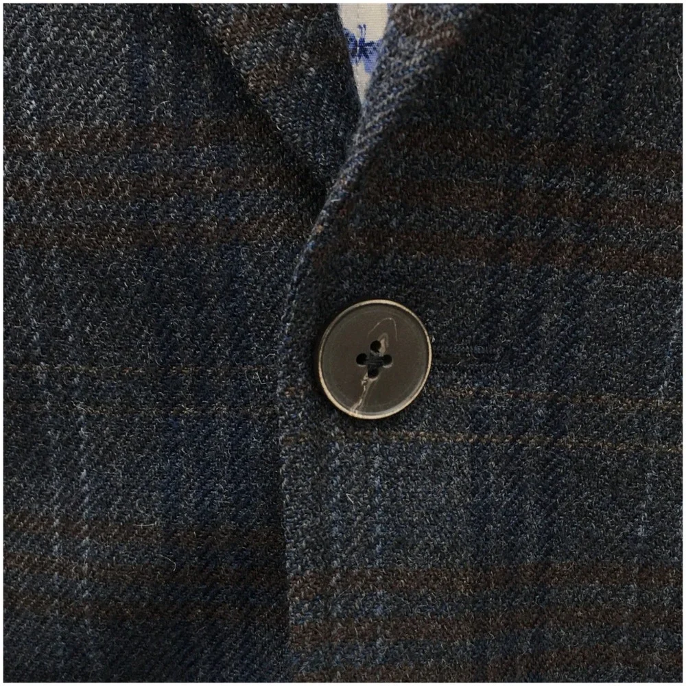 SAKS Mens Tweed Blazer Sport Coat Casual Jacket Size 40R‎ Essential Wool Suit